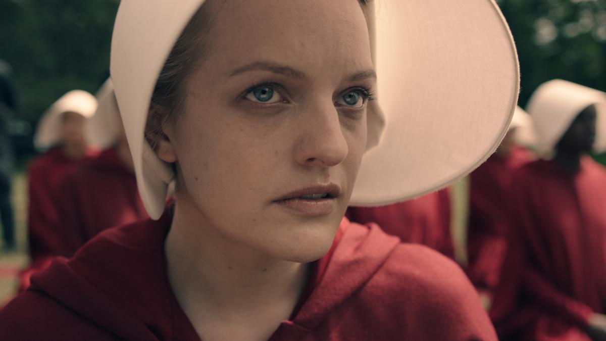 Elizabeth Moss as Offred in Hulu’s adaptation of The Handmaid’s tale